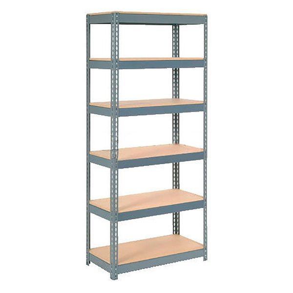 Global Industrial Extra Heavy Duty Shelving 36W x 24D x 60H With 6 Shelves, Wood Deck, Gry B2296901